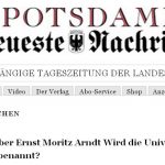 Ernst Moritz Arndt Debatte Universität Greifswald