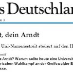 Ernst Moritz Arndt Debatte Universität Greifswald